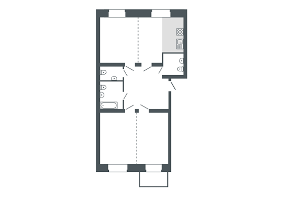 3-комнатная квартира 100,65 м² в ЖК Спектр. Планировка