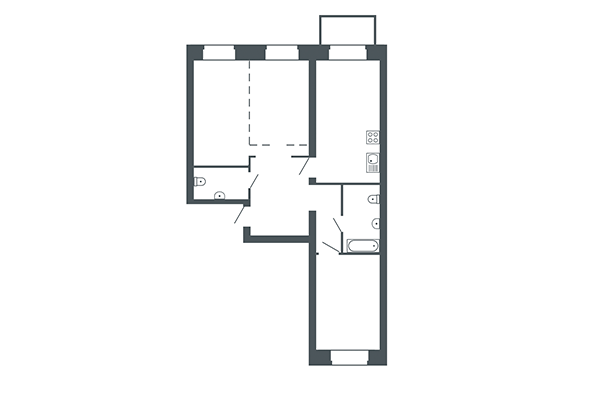 3-комнатная квартира 90,19 м² в ЖК Спектр. Планировка