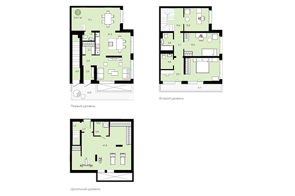 3-комнатная квартира 210,70 м² в Квартал Авиатор. Планировка