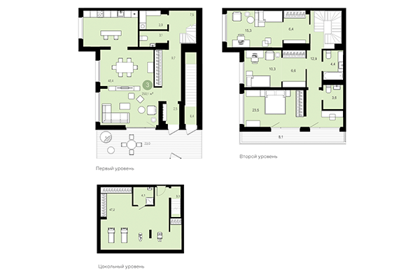 3-комнатная квартира 250,10 м² в Квартал Авиатор. Планировка