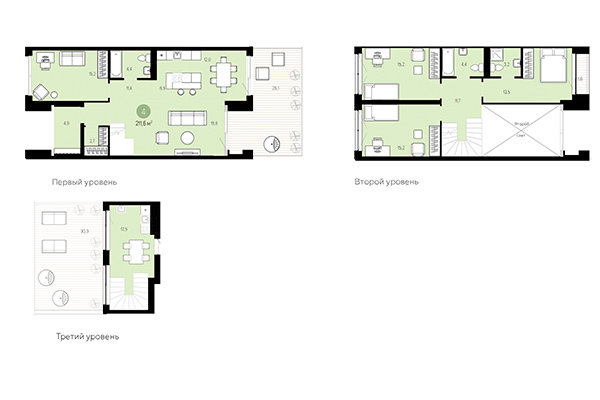 4-комнатная квартира 211,60 м² в Европейский берег. Планировка