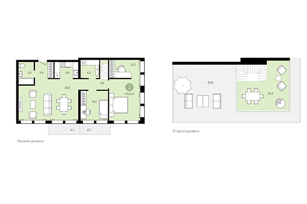 2-комнатная квартира 174,50 м² в Жилой район Пшеница. Планировка