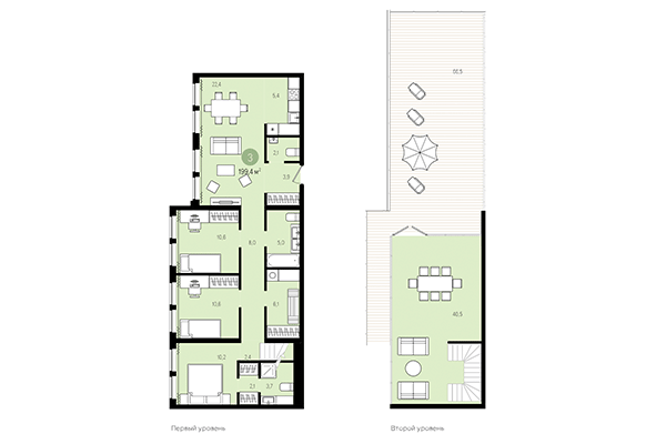 3-комнатная квартира 199,40 м² в Жилой район Пшеница. Планировка