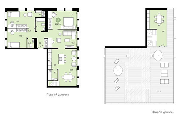 3-комнатная квартира 264,50 м² в Жилой район Пшеница. Планировка