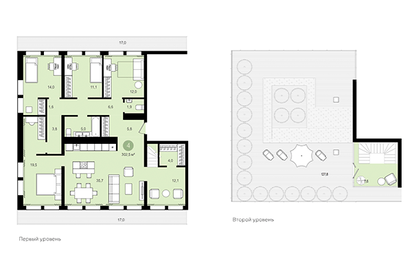 4-комнатная квартира 302,50 м² в Жилой район Пшеница. Планировка