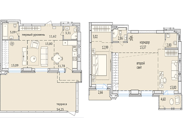 Хайфлет 170,24 м² в ЖК Заельцовский. Планировка