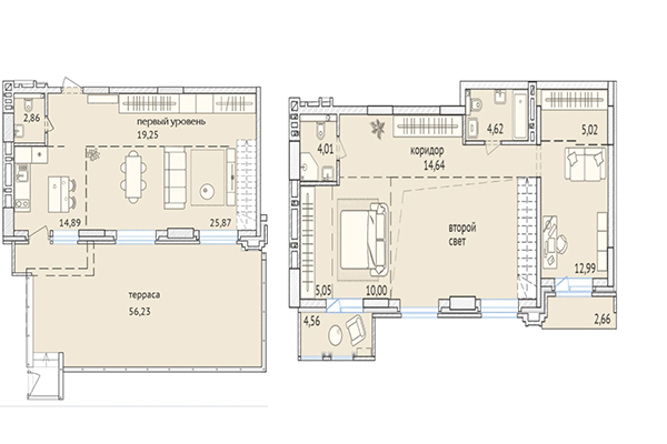 Хайфлет 182,65 м² в ЖК Заельцовский. Планировка